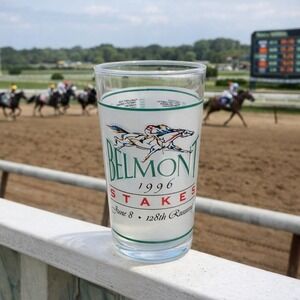 Vintage 1996 128th Belmont Stakes Commemorative Glass – Libbey